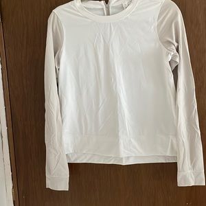 Lulu Lemon top, two tone color (white with beige sleeves) size 6, EUC
